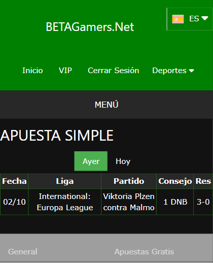 boleto de apuesta vip ganada